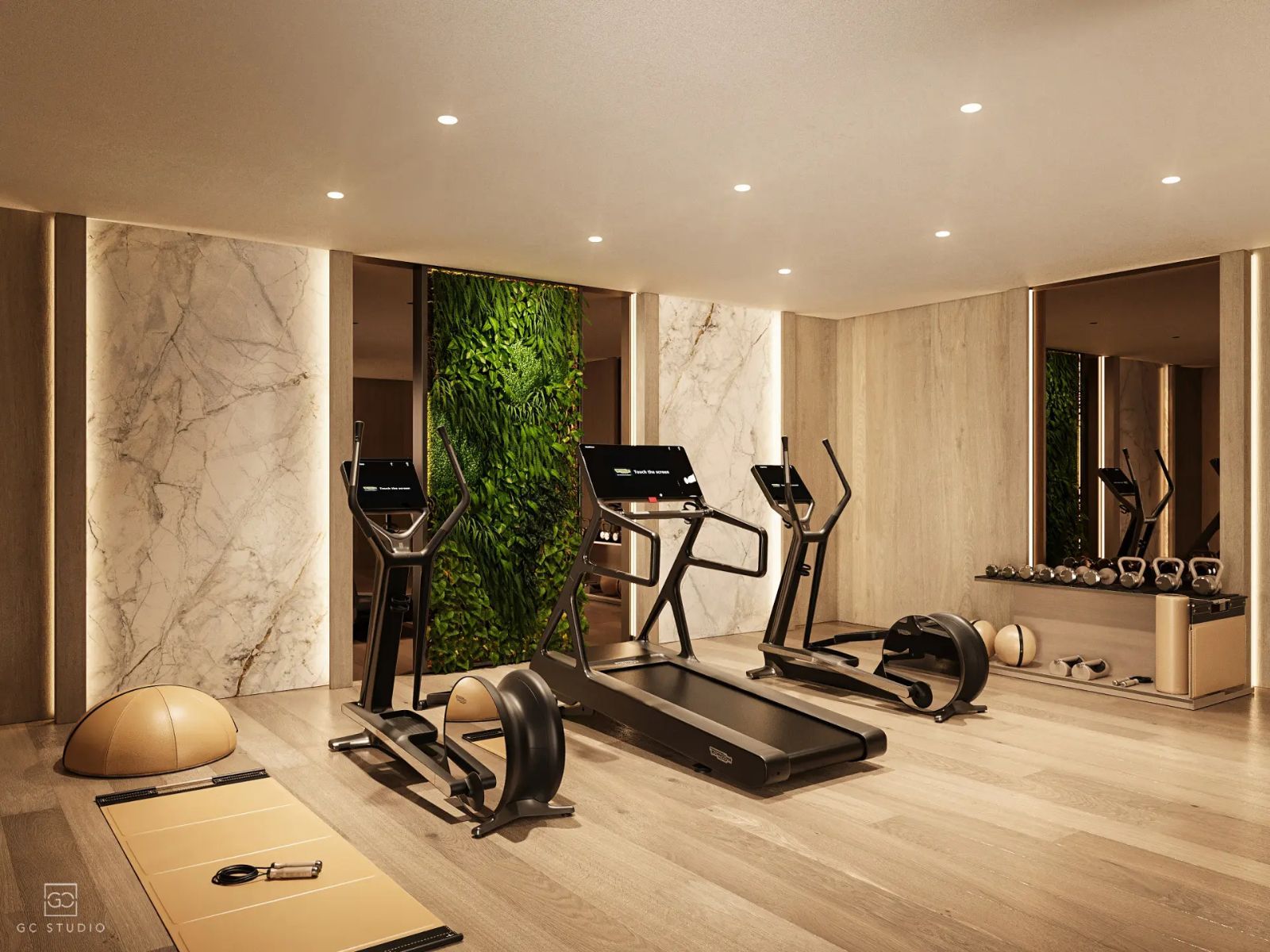 09 modern home gym with green wall